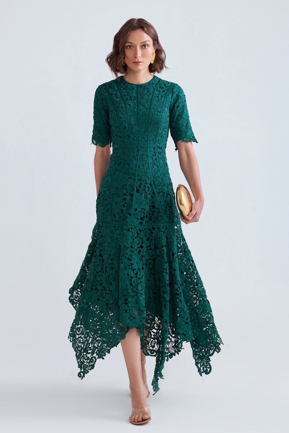 scalloped lace midi dress Asra Scalloped Lace Midi