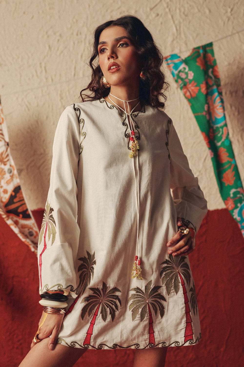 Wild Roots White Handcrafted Linen Mini Dress Wild Roots White Handcrafted Linen Mini Dress