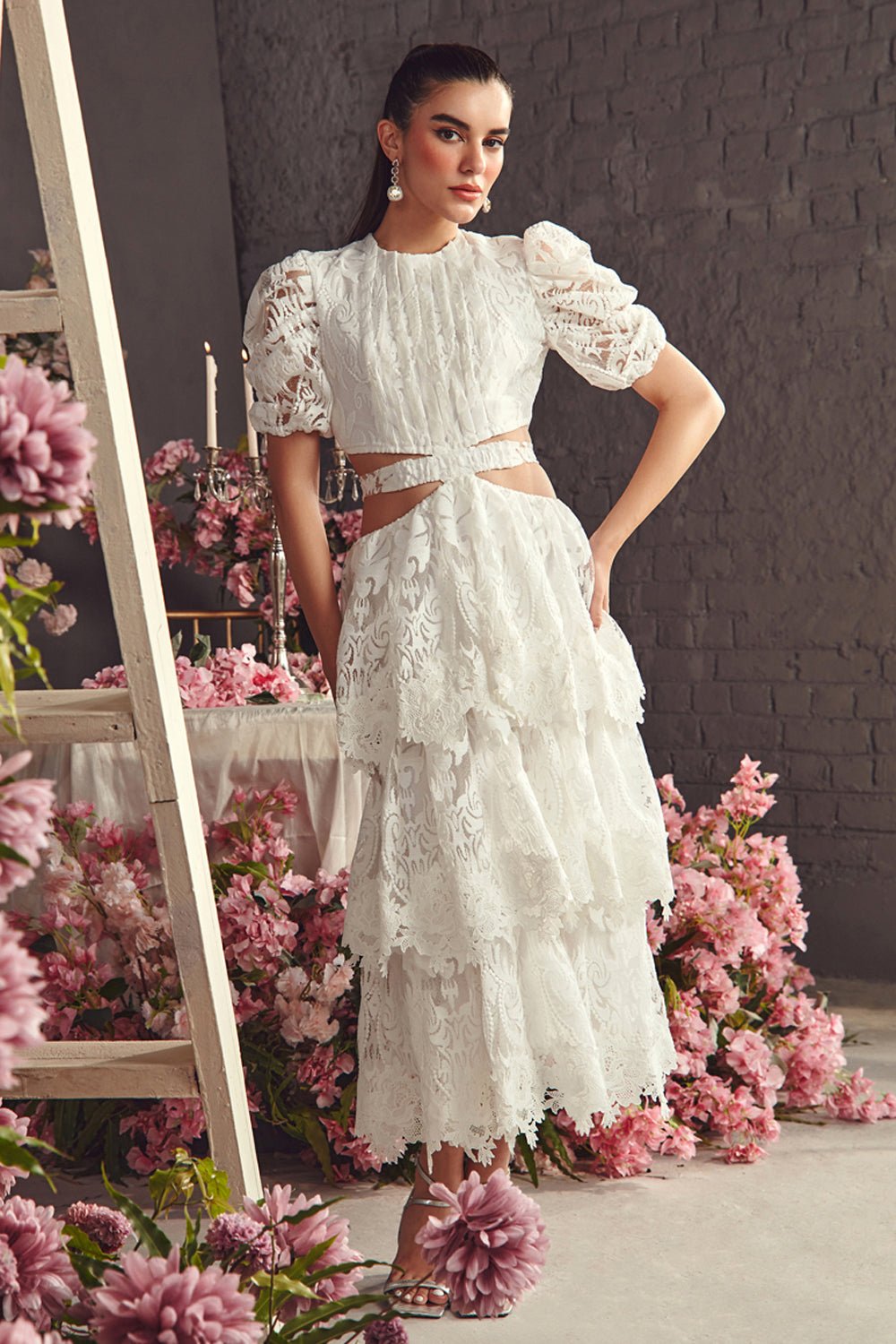 Organza on sale midi dress