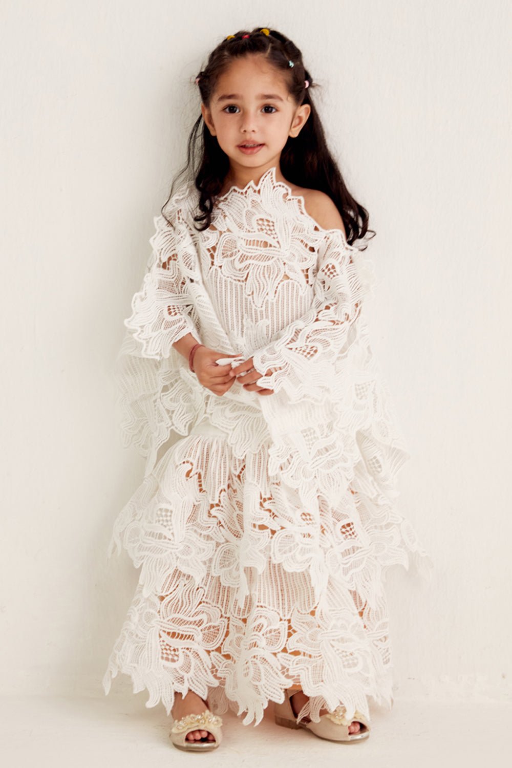 White Layered Top Skirt Set – Zabella