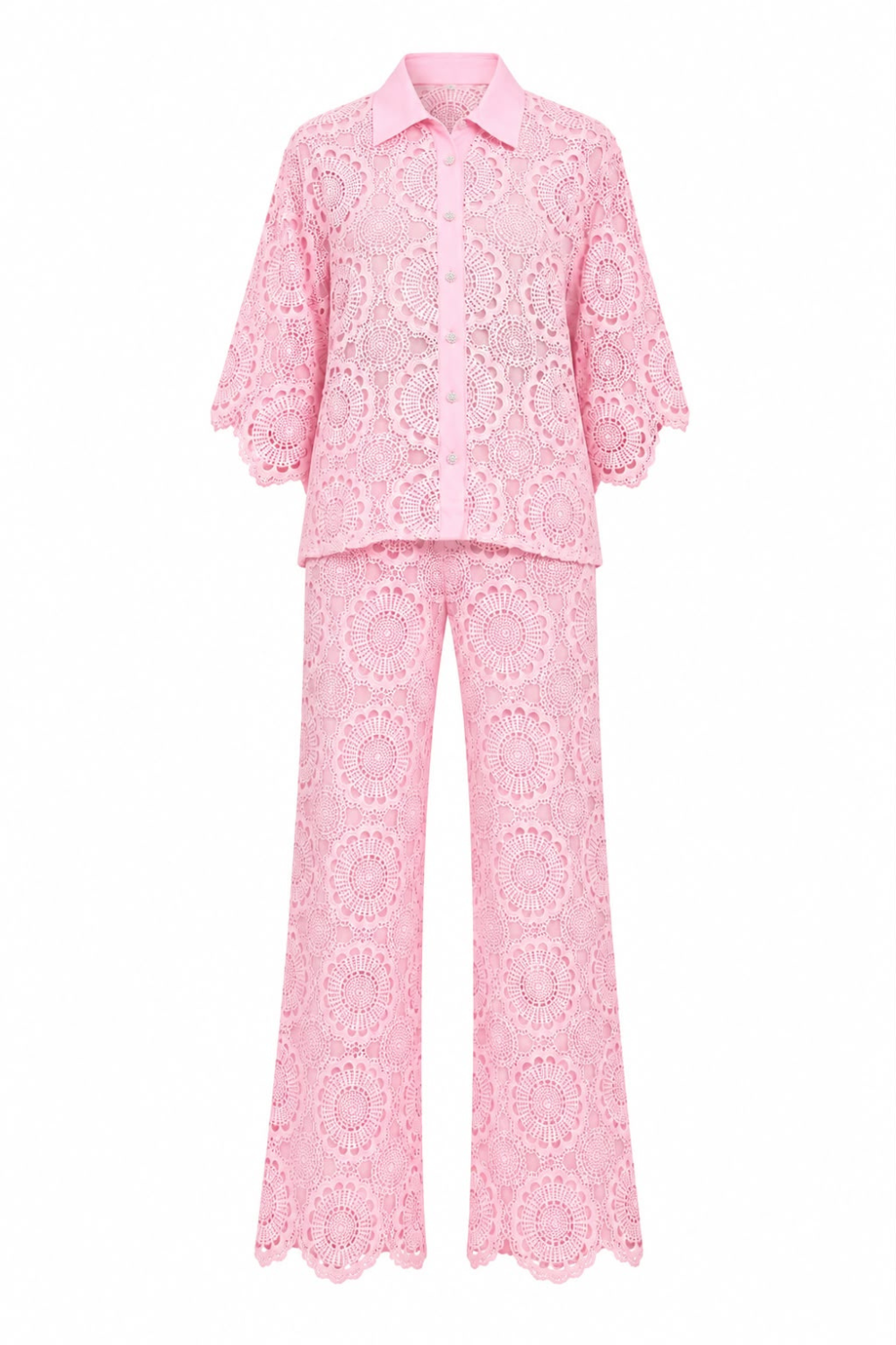 Pink Flora Lace Co Ord Set