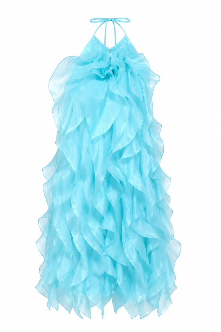 Aqua Ruffle Dress