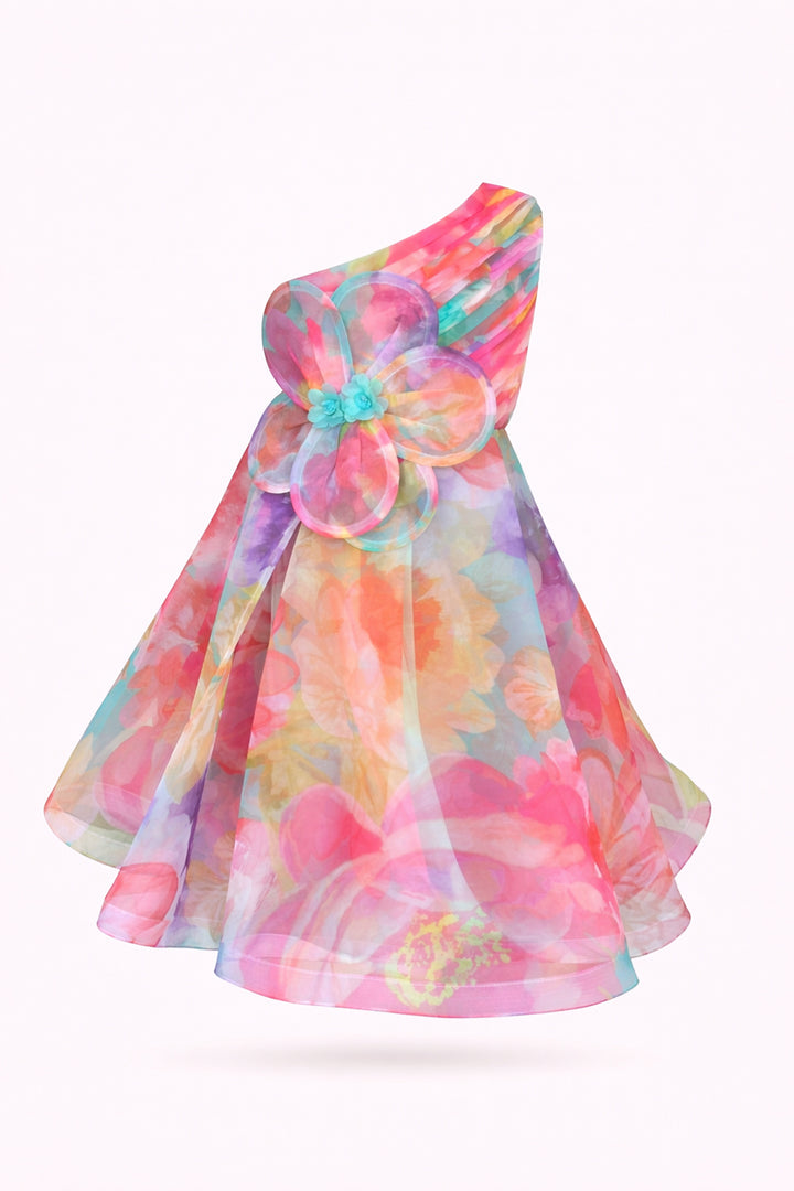 Amour Organza One Shoulder Dress