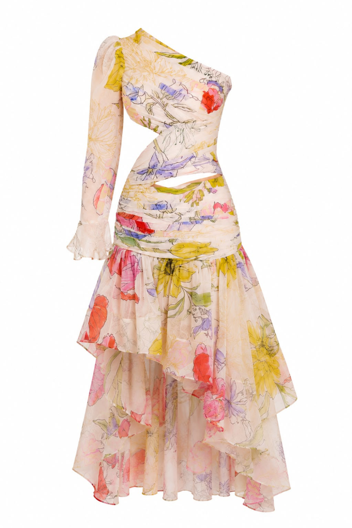 Selina Asymmetric Linen Dress