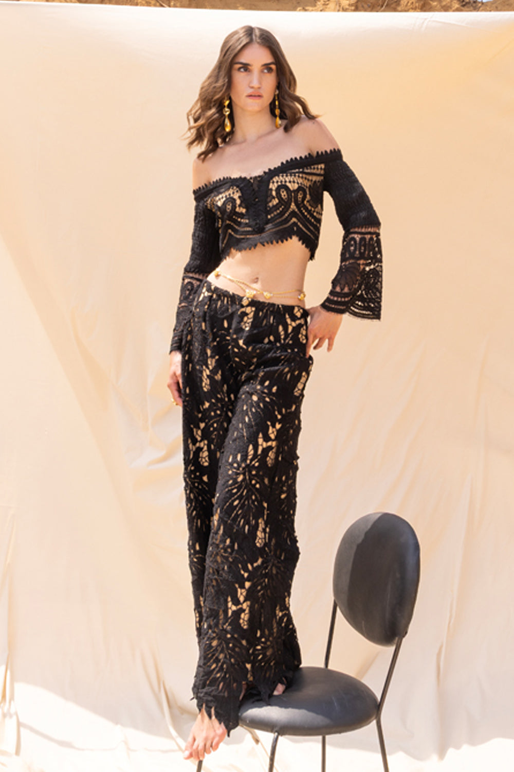 Nova Black Lace Co-ord Set