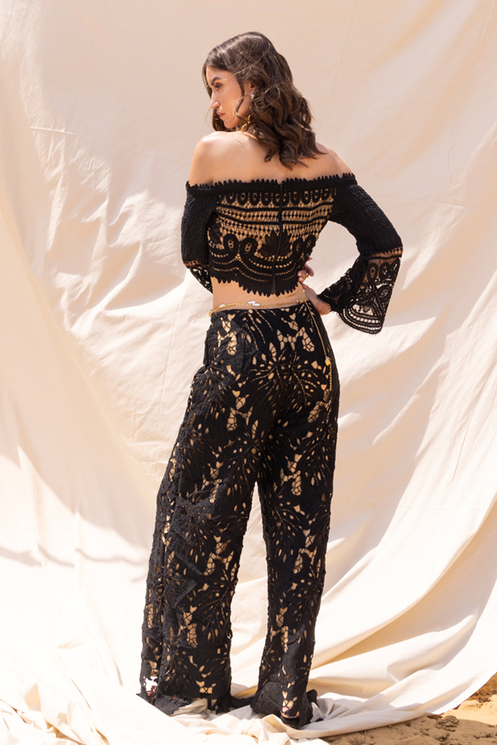 Nova Black Lace Co-ord Set