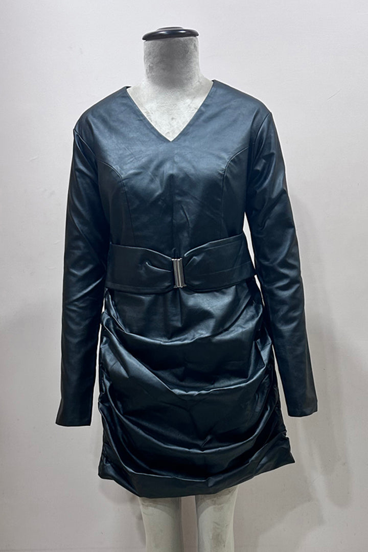 Draped Leather Mini