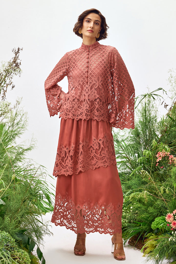 Rust Lace Top