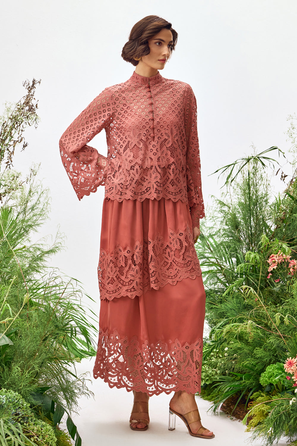 Rust Lace Top