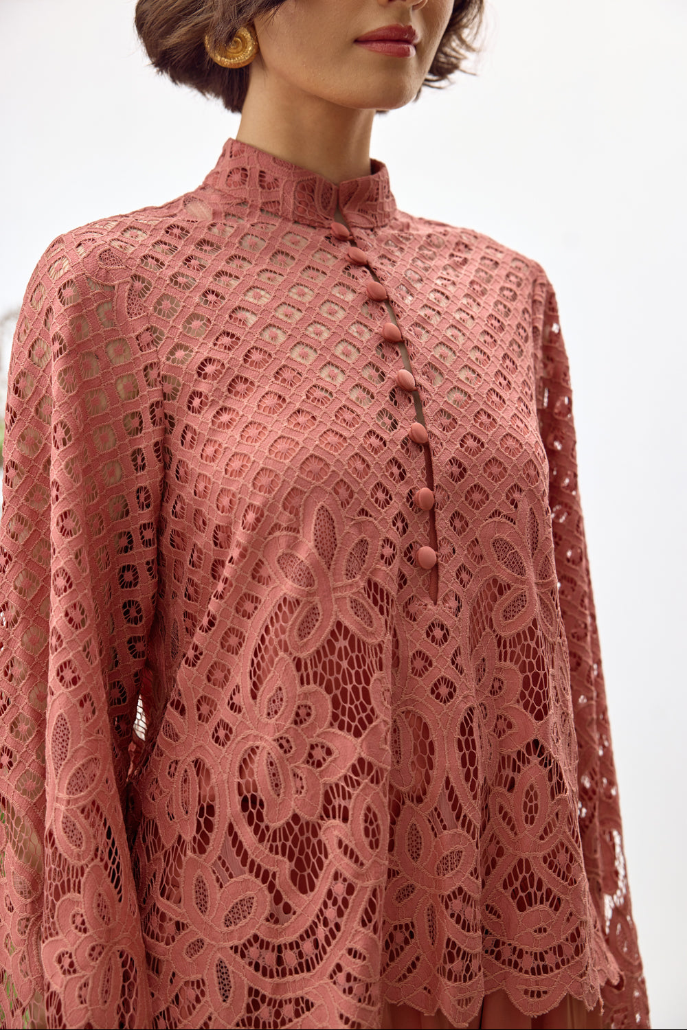 Rust Lace Top