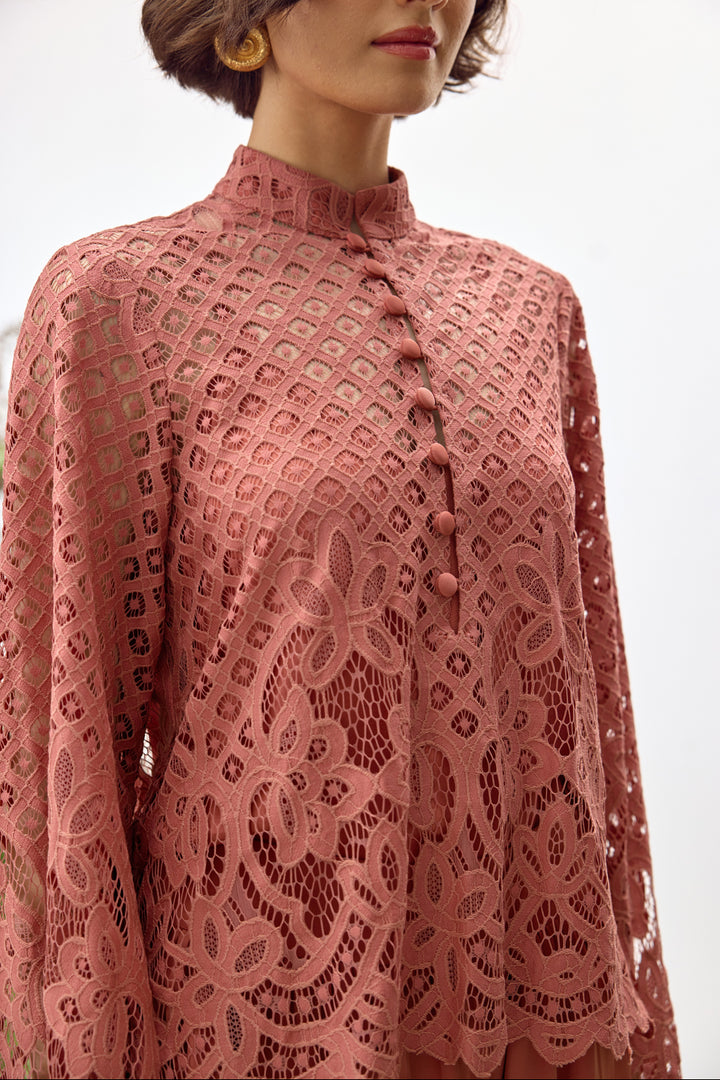 Rust Lace Top