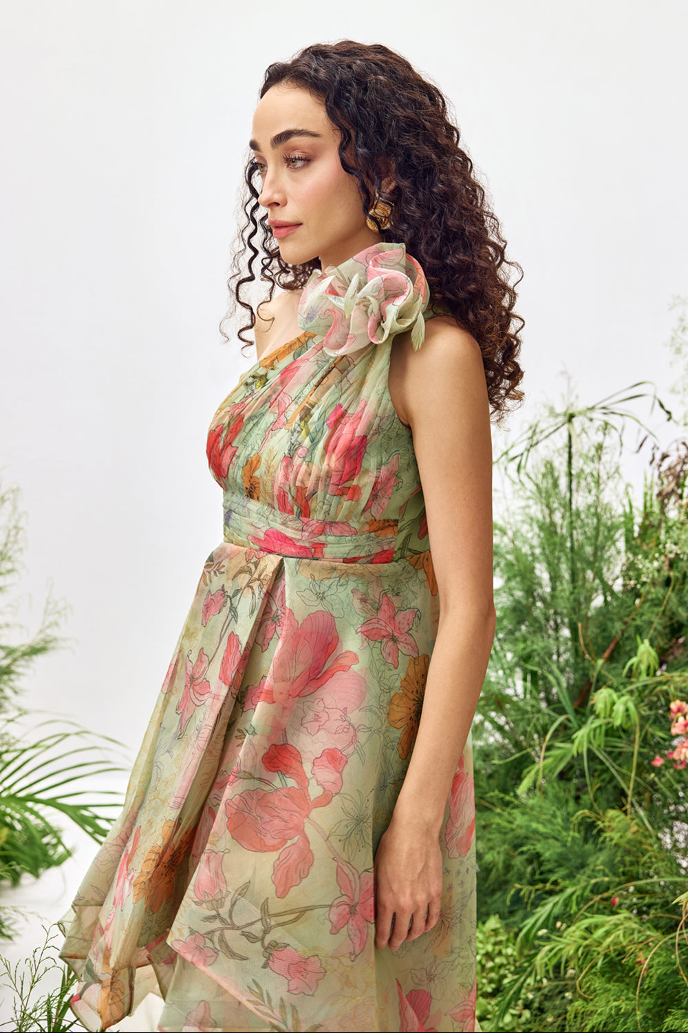 Alice Printed One Shoulder Dress