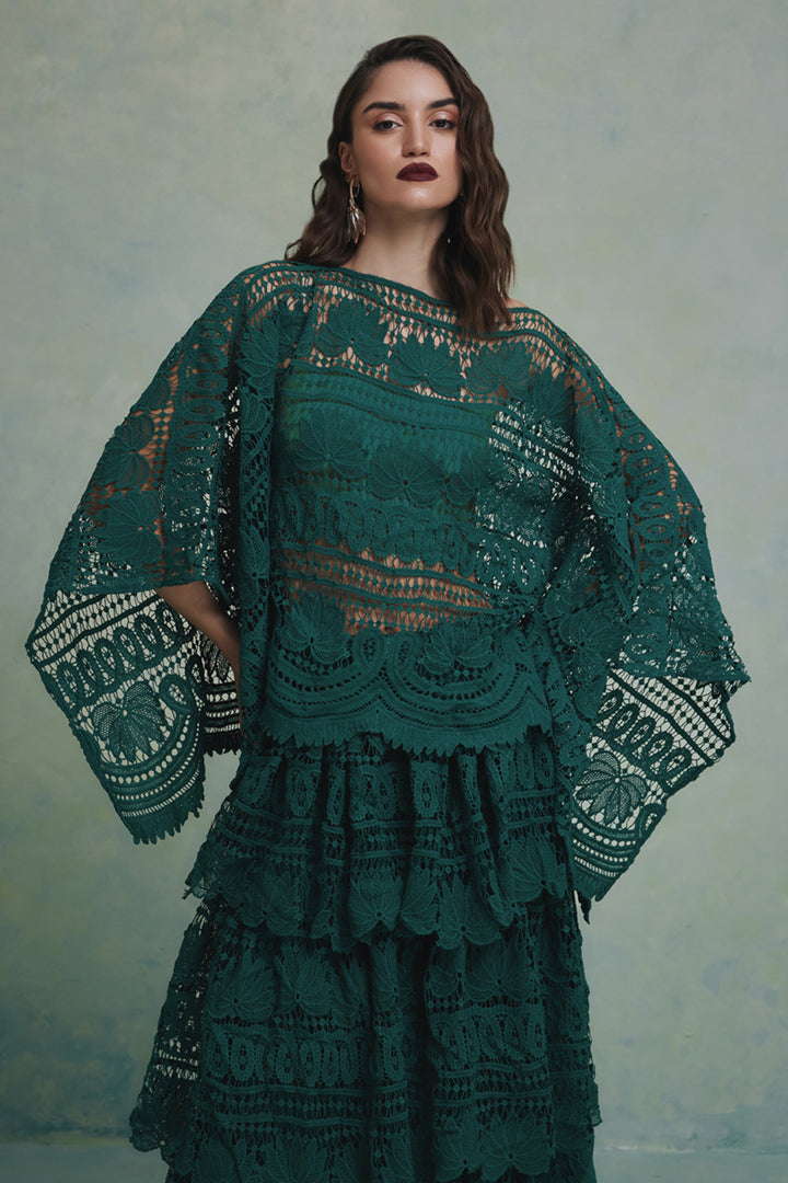 Jade Layered Top and Skirt Set