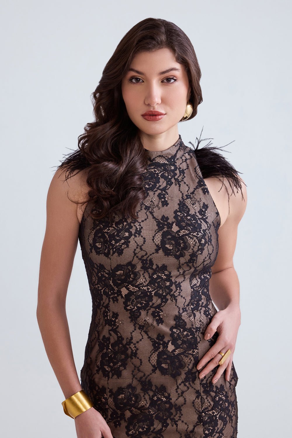 Aasma Lace Midi Dress - Zabella