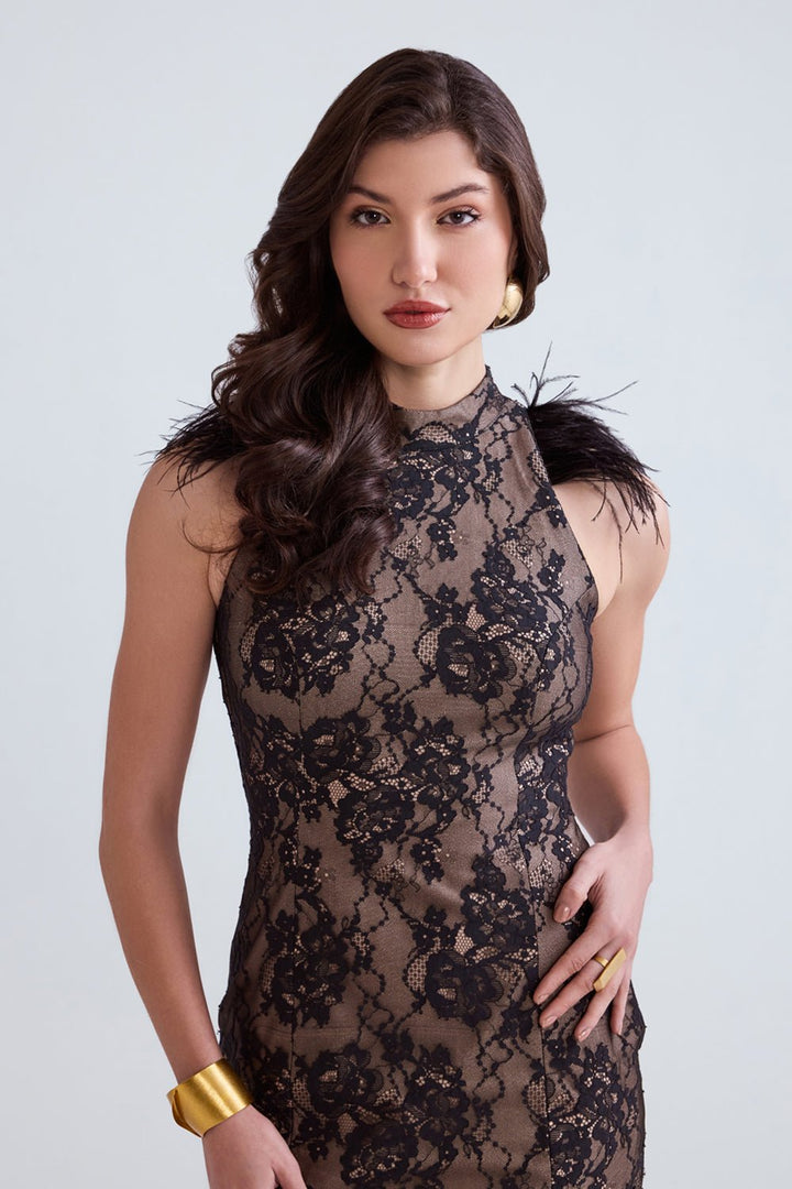 Aasma Lace Midi Dress - Zabella