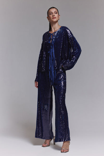 Abby Violet Sequin Pants - Zabella
