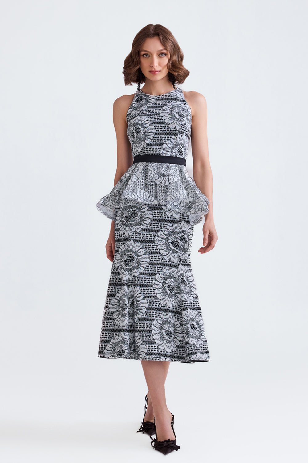 Aiza Peplum Lace Midi - Zabella