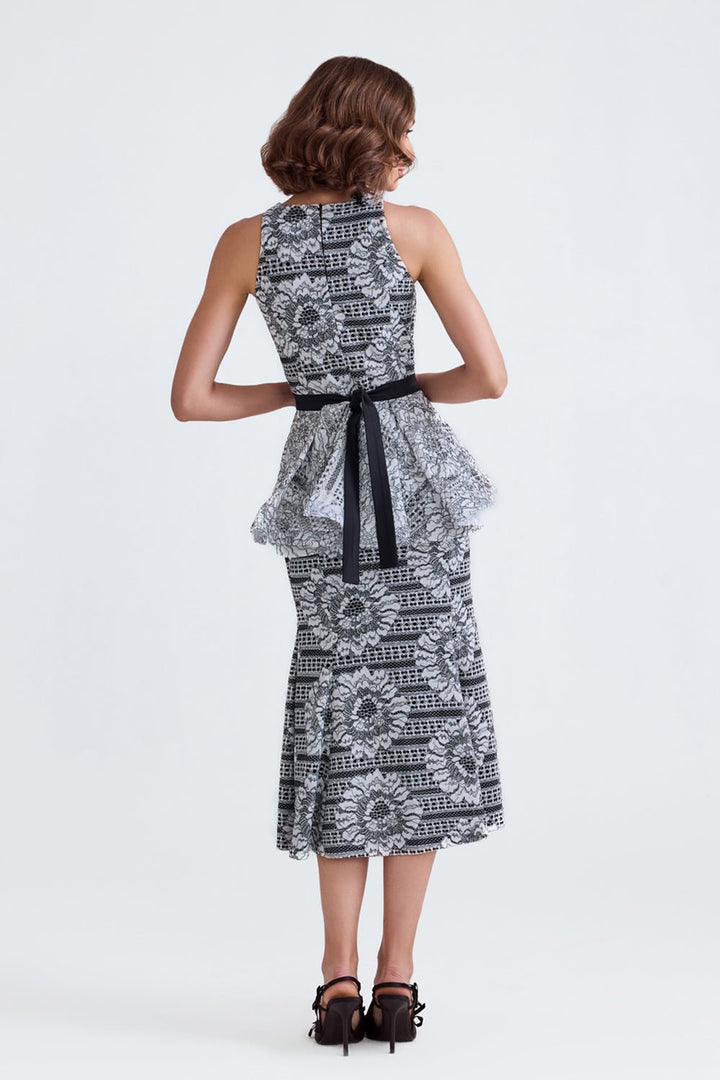 Aiza Peplum Lace Midi - Zabella