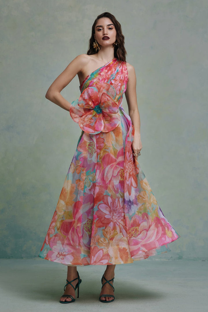 Amour Organza One Shoulder Dress - Zabella