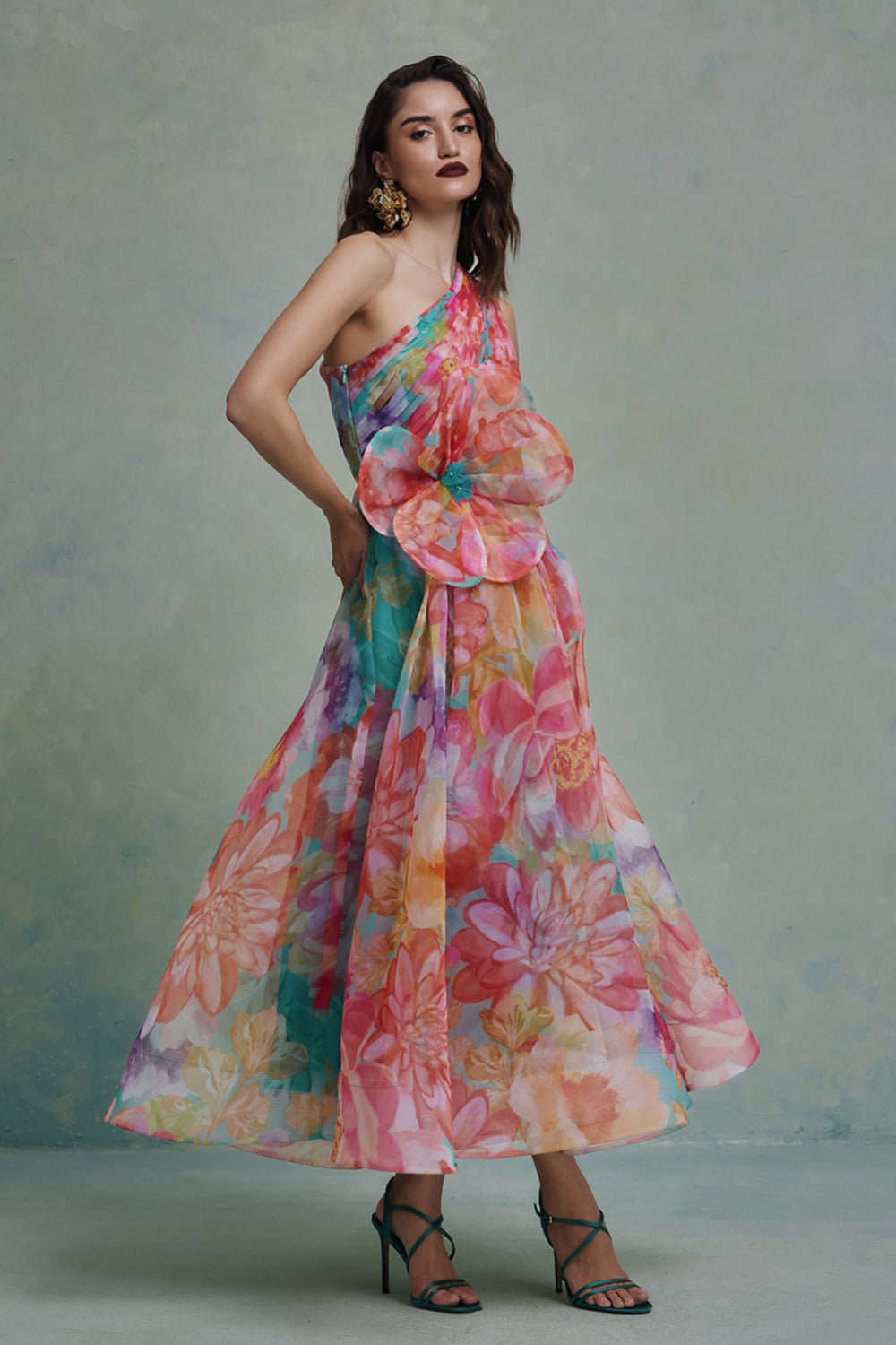 Amour Organza One Shoulder Dress - Zabella