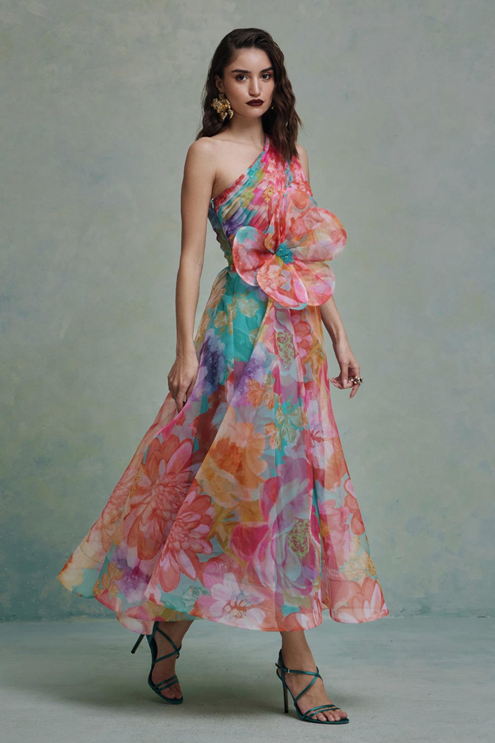 Amour Organza One Shoulder Dress - Zabella