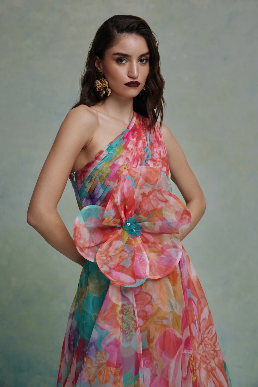 Amour Organza One Shoulder Dress - Zabella