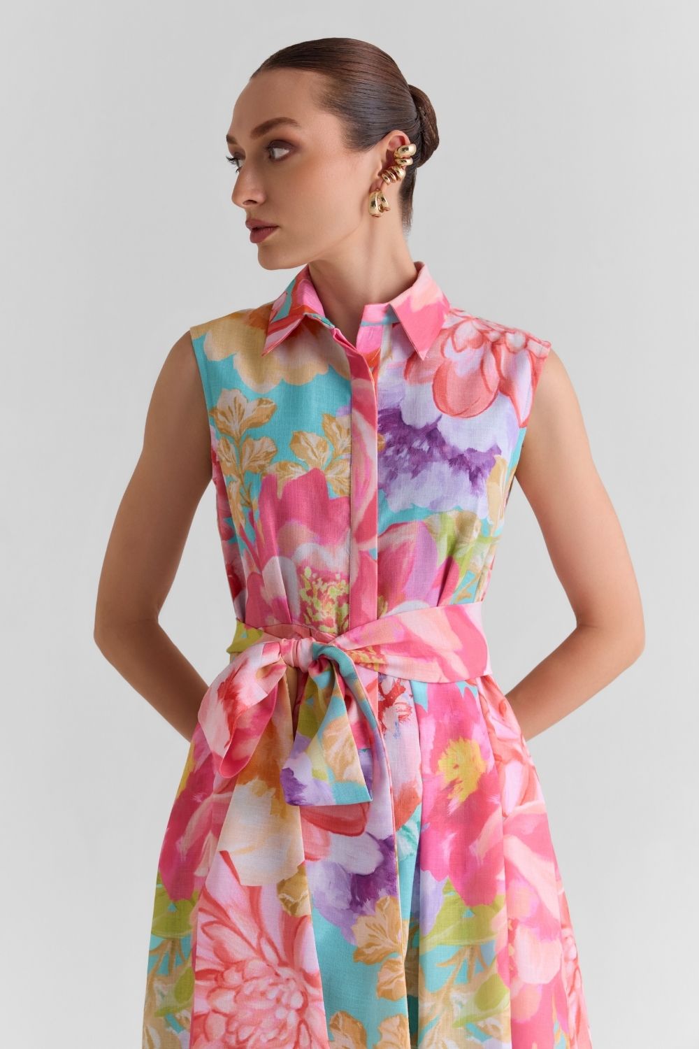 Amour Print Flared Midi Dress - Zabella