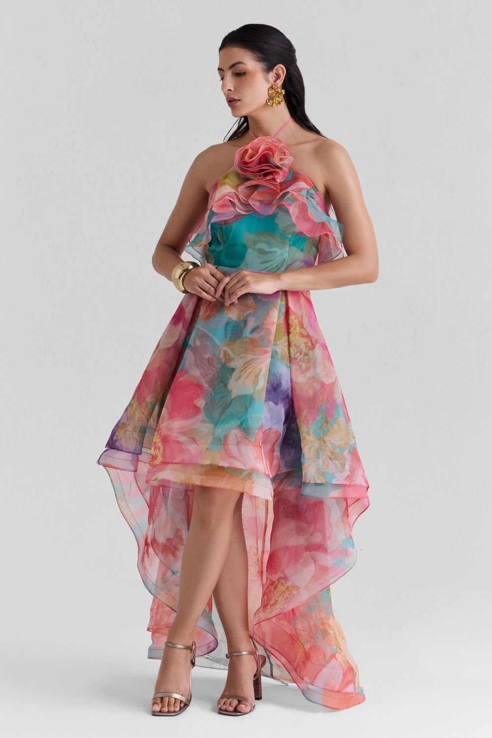 Amour Print Organza Dress - Zabella