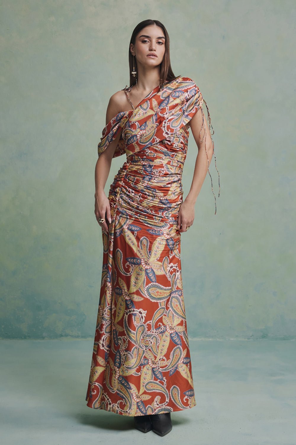 Baroque Ruched Dress - Zabella