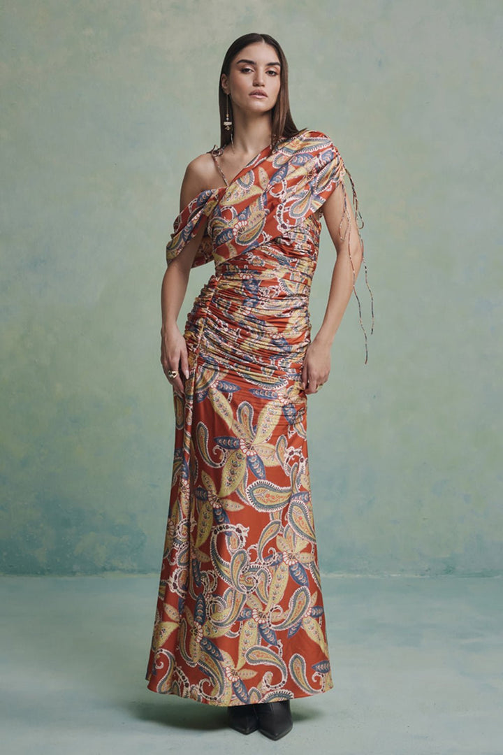 Baroque Ruched Dress - Zabella