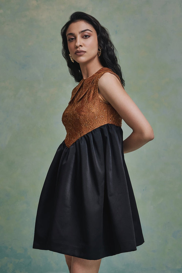 Black Gold Mirage Mini Dress - Zabella