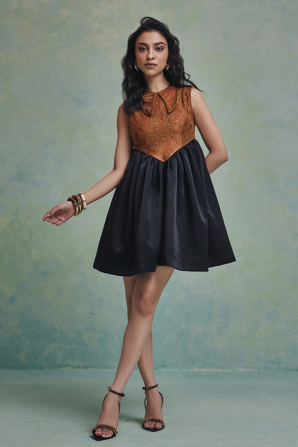 Black Gold Mirage Mini Dress - Zabella