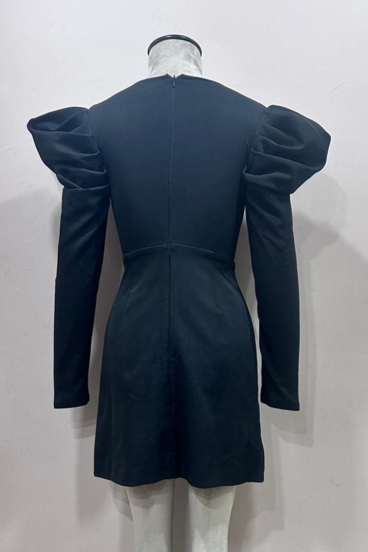 Black Puff Sleeve Mini - Zabella