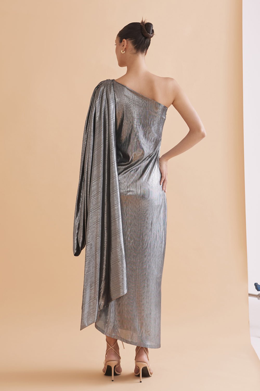 Bridgette Silver Metallic Dress - Zabella