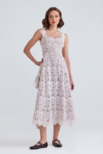 Celine Lace Midi Dress - Zabella