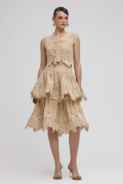 Como Beige Skirt Set - Zabella