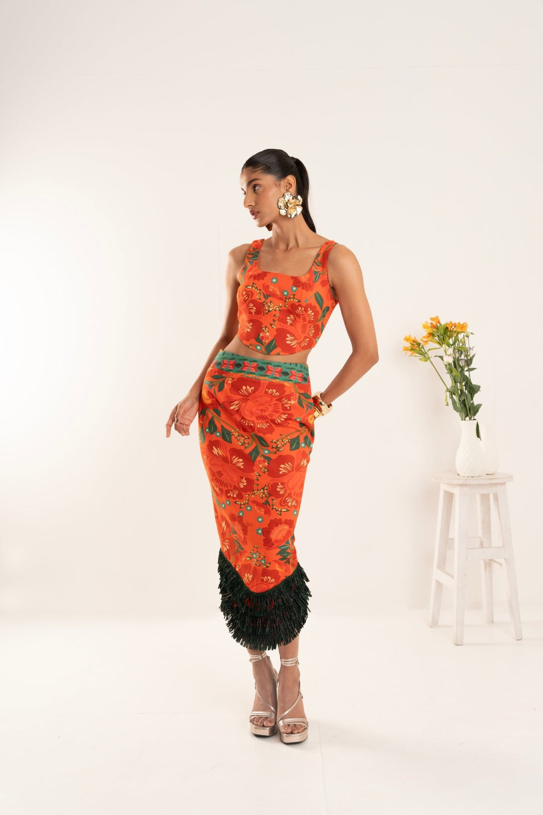 Coral Raffia Co Ord Set - Zabella