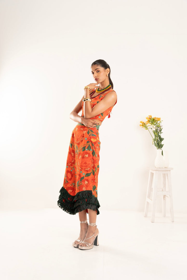 Coral Raffia Co Ord Set - Zabella