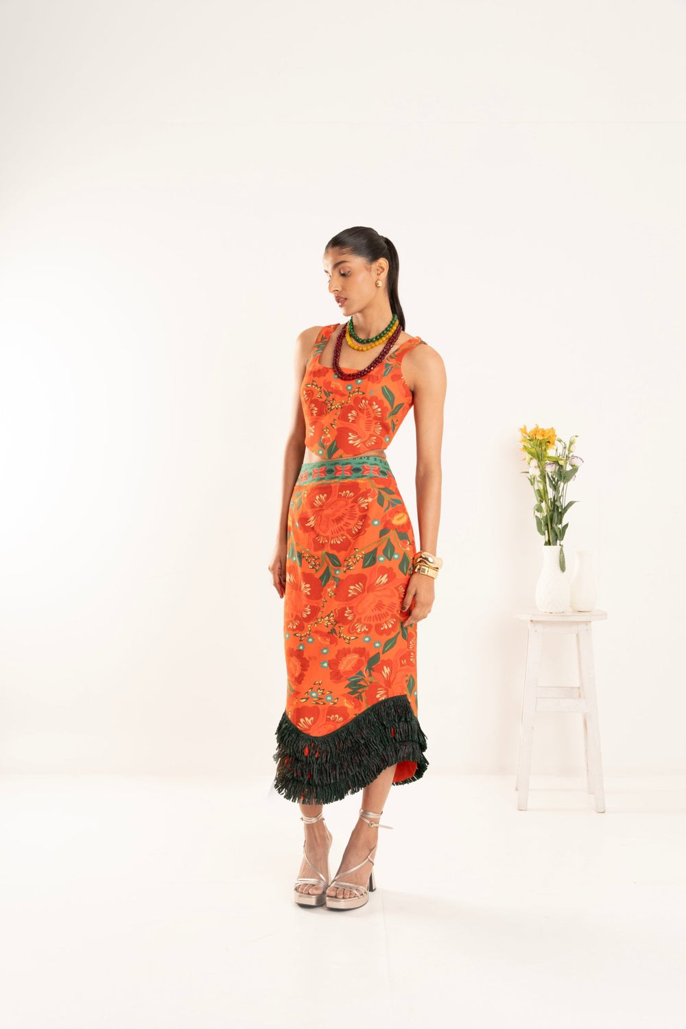 Coral Raffia Co Ord Set - Zabella