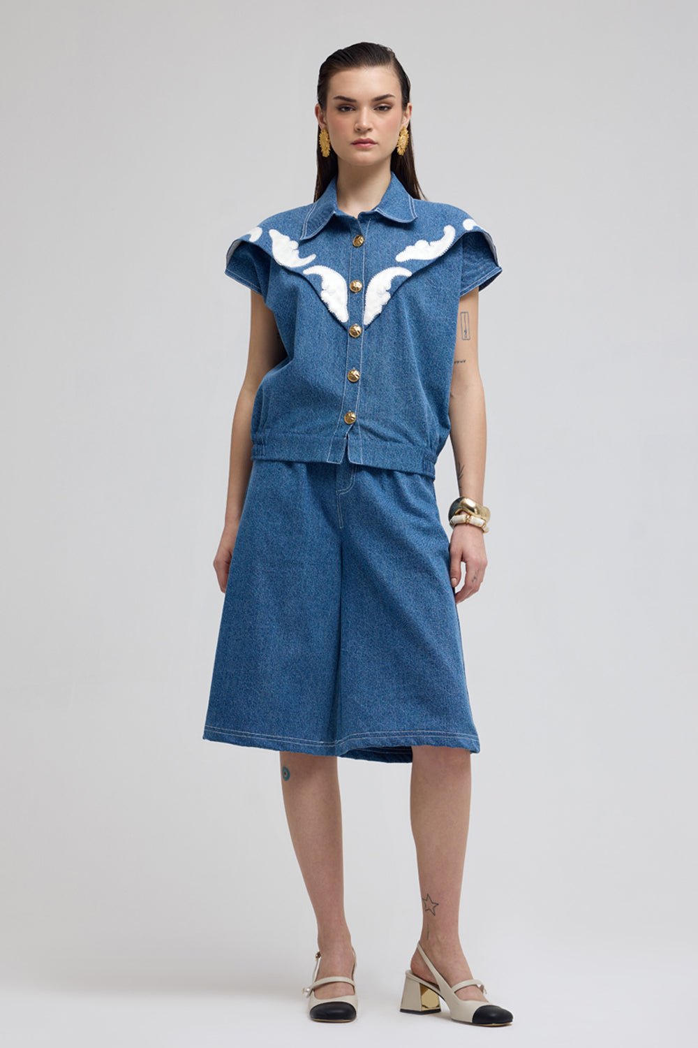 Cuba Applique Denim Co - ord Set - Zabella