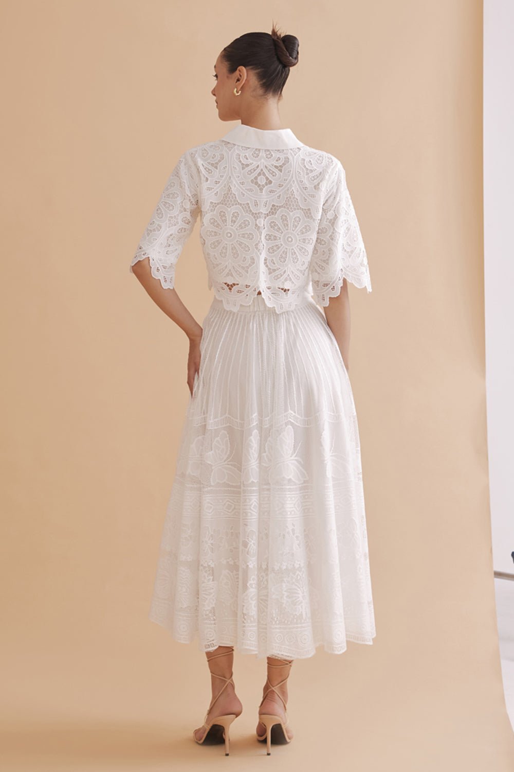 Daria White Lace Co - ord Set - Zabella