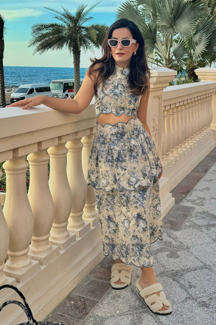 Eden Floral Top and Skirt Set - Zabella