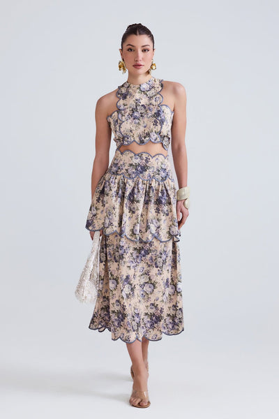 Eden Floral Top and Skirt Set - Zabella