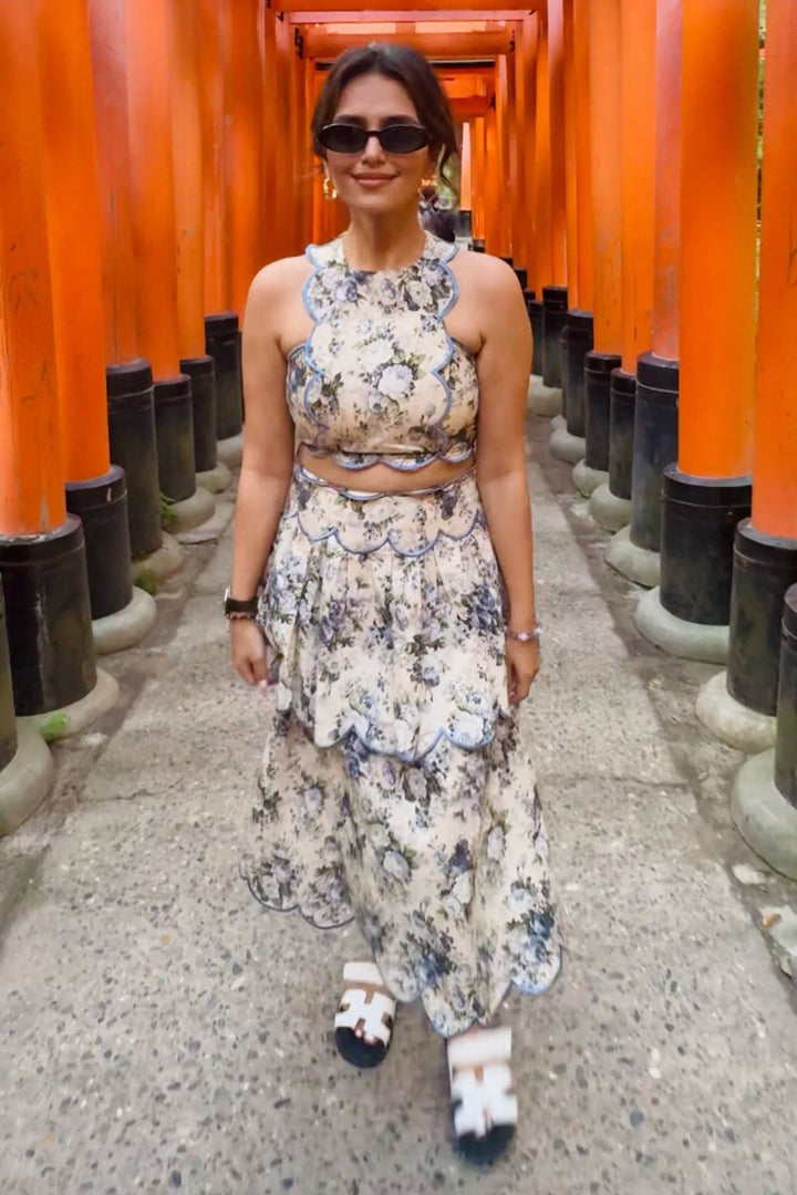 Eden Floral Top and Skirt Set - Zabella
