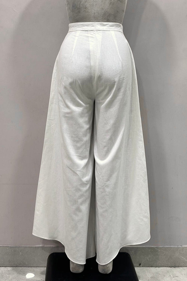 Flared White Trousers - Zabella