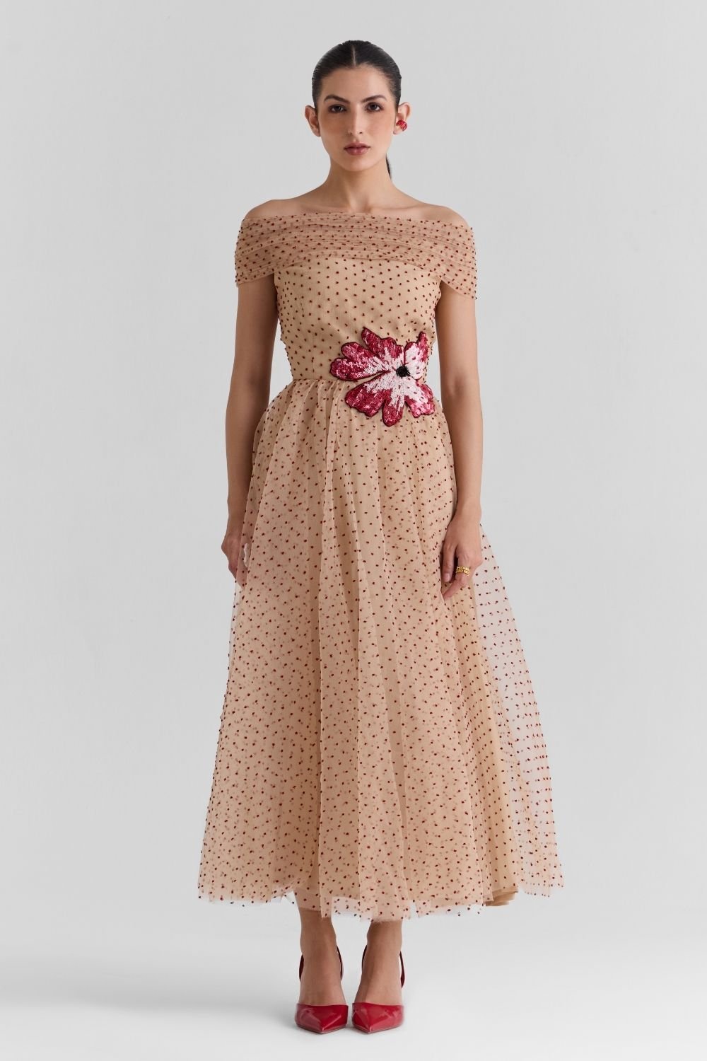Floria Tulle Embroidered Maxi Dress - Zabella