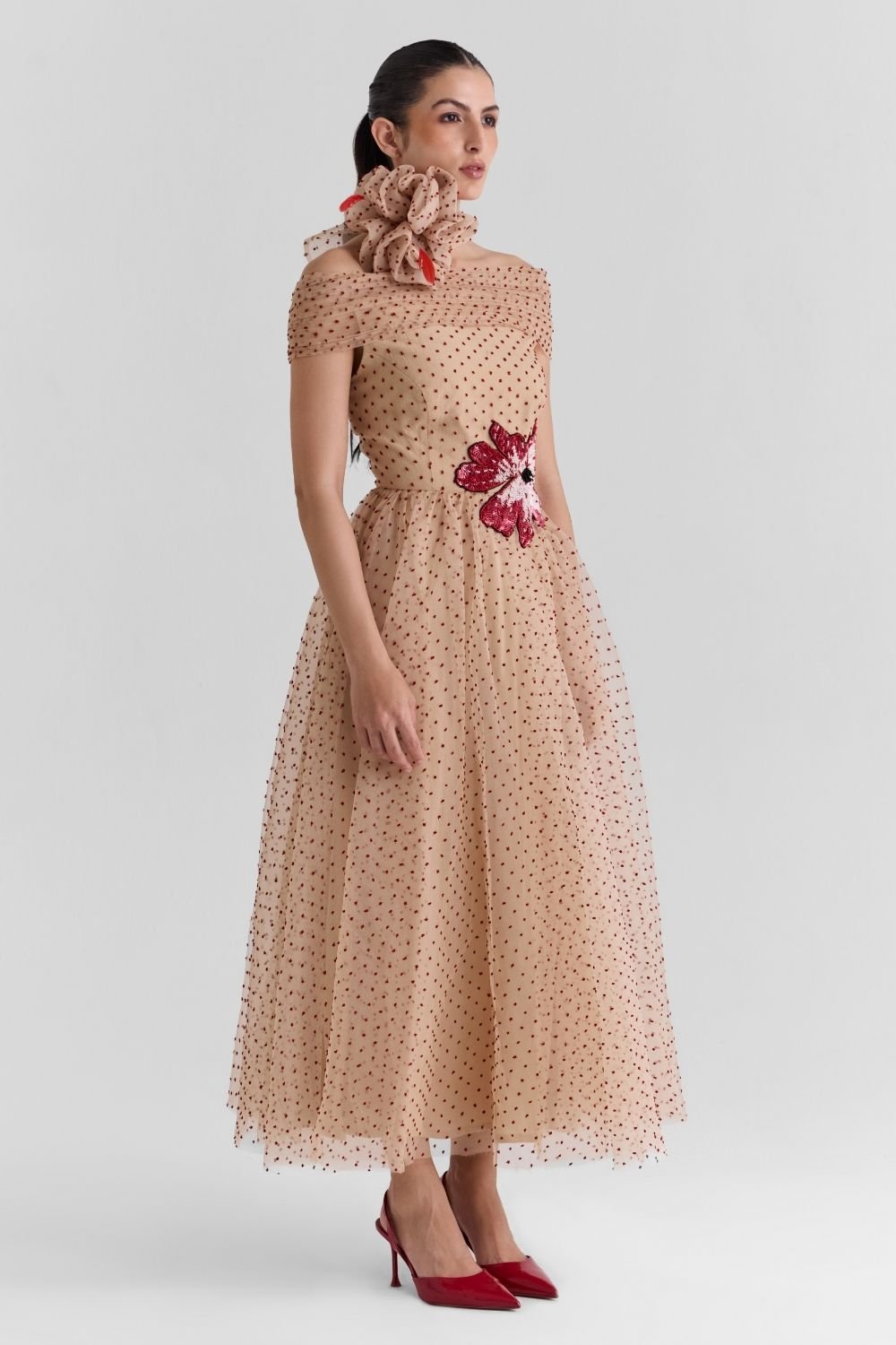 Floria Tulle Embroidered Maxi Dress - Zabella