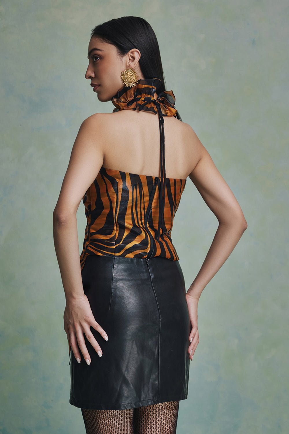 Golden Scroll Ruched Top - Zabella