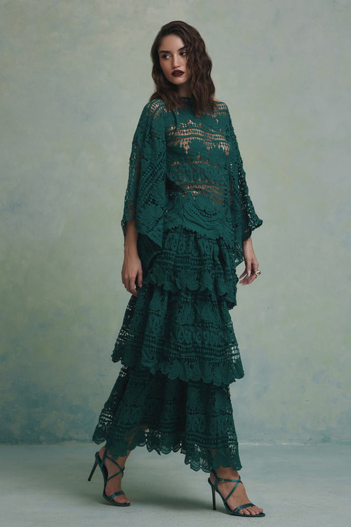 Jade Layered Top and Skirt Set - Zabella