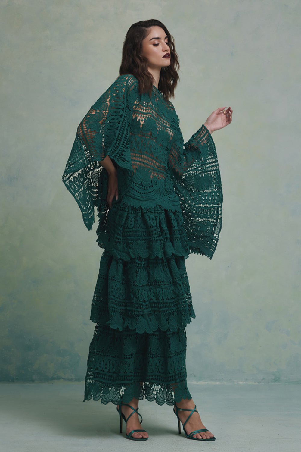 Jade Layered Top and Skirt Set - Zabella